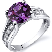 Solitaire Style 2.75 carats Alexandrite Sterling Silver Ring in Sizes 5 to 9 Style SR10242
