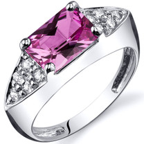 Sleek Sophistication 2.00 carats Pink Sapphire Sterling Silver Ring in Sizes 5 to 9 Style SR10294
