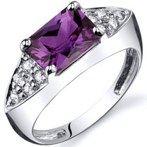 Sleek Sophistication 2.00 carats Alexandrite Sterling Silver Ring in Sizes 5 to 9 Style SR10296
