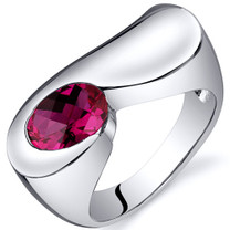 Artistic 1.75 carats Ruby Sterling Silver Ring in Sizes 5 to 9 Style SR10380