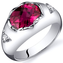 Oval Cut 2.50 carats Ruby Sterling Silver Ring in Sizes 5 to 9 Style SR10398