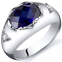 Oval 2.50 carats Blue Sapphire Sterling Silver Ring in Sizes 5 to 9 Style SR10400