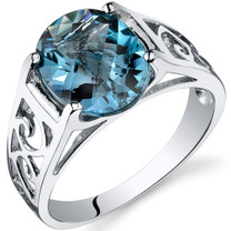 2.75 carats London Blue Topaz Solitiare Sterling Silver Ring in Sizes 5 to 9 Style SR10414