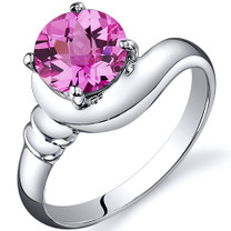 Smooth Seduction 1.75 carats Pink Sapphire Solitaire Sterling Silver Ring in Sizes 5 to 9 Style SR10454