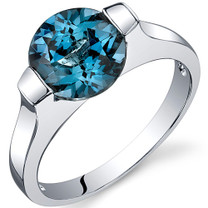 Bezel Set 2.25 carats London Blue Topaz Engagement Sterling Silver Ring in Sizes 5 to 9 Style SR10466
