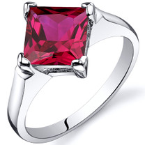 Striking 2.25 carats Ruby Engagement Sterling Silver Ring in Sizes 5 to 9 Style SR10486