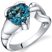 Love Knot Style 2.00 carats London Blue Topaz Sterling Silver Ring in Sizes 5 to 9 Style SR10588