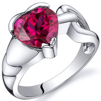 Love Knot Style 2.50 carats Ruby Sterling Silver Ring in Sizes 5 to 9 Style SR10590