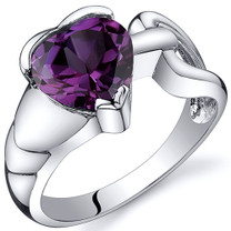 Love Knot Style 2.50 carats Alexandrite Sterling Silver Ring in Sizes 5 to 9 Style SR10596