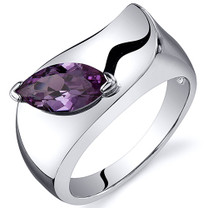 Musuem Style Marquise Cut 1.25 carats Alexandrite Sterling Silver Ring in Sizes 5 to 9 Style SR10614