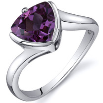 Trillion Cut Bypass Style 2.50 carats Alexandrite Sterling Silver Ring in Sizes 5 to 9 Style SR10632