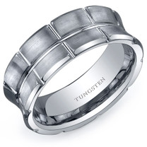 Tapering Sectional 8mm Comfort Fit Mens Tungsten Carbide Ring Sizes 8 to 13 Style SR10634