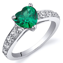 Dazzling Love 1.00 Carats Emerald Ring in Sterling Silver Available Sizes 5 to 9 Style SR10806