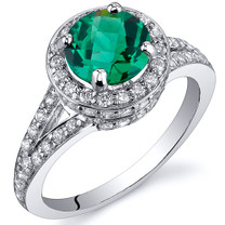 Majestic Sensation 1.25 Carats Emerald Ring in Sterling Silver Available Sizes 5 to 9 Style SR10810