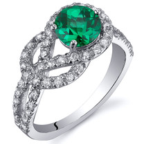 Gracefully Exquisite 0.75 Carats Emerald Ring in Sterling Silver Available Sizes 5 to 9 Style SR10816