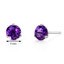 14 Kt White Gold Round Cut 1.50 ct Amethyst Earrings E18444