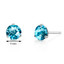 14 Kt White Gold Round Cut 2.00 ct Swiss Blue Topaz Earrings E18454