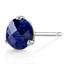 14 Kt White Gold Round Cut 2.25 ct Blue Sapphire Earrings E18460