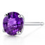 14 kt White Gold Round Cut 1.50 ct Amethyst Earrings E18470