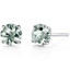 14 kt White Gold Round Cut 1.50 ct Green Amethyst Earrings E18476