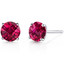 14 kt White Gold Round Cut 2.25 ct Ruby Earrings E18484