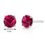 14 kt White Gold Round Cut 2.25 ct Ruby Earrings E18484