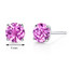 14 kt White Gold Round Cut 2.25 ct Pink Sapphire Earrings E18488