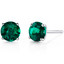 14 kt White Gold Round Cut 1.50 ct Emerald Earrings E18492