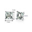 14 kt White Gold Princess Cut 2.00 ct Green Amethyst Earrings E18502