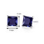 14 kt White Gold Princess Cut 2.75 ct Blue Sapphire Earrings E18512