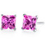 14 kt White Gold Princess Cut 3.00 ct Pink Sapphire Earrings E18514