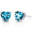 14 kt White Gold Heart Shape 1.75 ct Swiss Blue Topaz Earrings E18532
