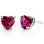 14 kt White Gold Heart Shape 2.00 ct Ruby Earrings E18536