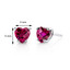 14 kt White Gold Heart Shape 2.00 ct Ruby Earrings E18536
