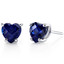 14 kt White Gold Heart Shape 2.50 ct Blue Sapphire Earrings E18538