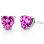 14 kt White Gold Heart Shape 2.25 ct Pink Sapphire Earrings E18540