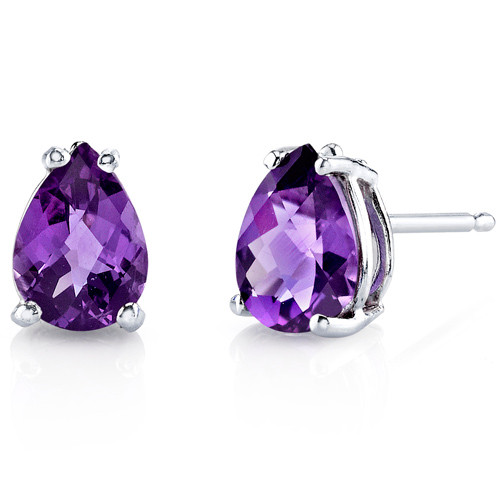 pear shaped amethyst earrings