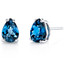 14 kt White Gold Pear Shape 1.50 ct London Blue Topaz Earrings E18560