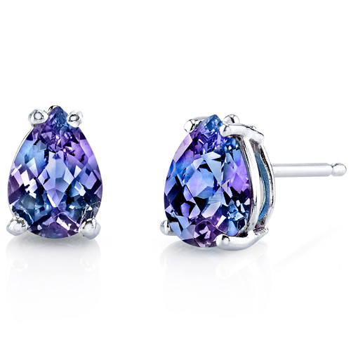 alexandrite earrings white gold