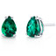 14 kt White Gold Pear Shape 1.25 ct Emerald Earrings E18570