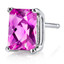 14 kt White Gold Radiant Cut 2.50 ct Pink Sapphire Earrings E18592
