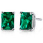 14 kt White Gold Radiant Cut 1.75 ct Emerald Earrings E18596
