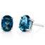 14 kt White Gold Oval Shape 1.75 ct London Blue Topaz Earrings E18614