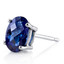 14 kt White Gold Oval Shape 2.00 ct Blue Sapphire Earrings E18618