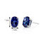 14 kt White Gold Oval Shape 2.00 ct Blue Sapphire Earrings E18618