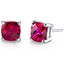 14 kt White Gold Cushion Cut 2.50 ct Ruby Earrings E18642