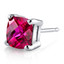 14 kt White Gold Cushion Cut 2.50 ct Ruby Earrings E18642