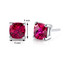 14 kt White Gold Cushion Cut 2.50 ct Ruby Earrings E18642