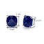 14 kt White Gold Cushion Cut 2.50 ct Blue Sapphire Earrings E18644