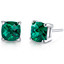 14 kt White Gold Cushion Cut 1.75 ct Emerald Earrings E18650
